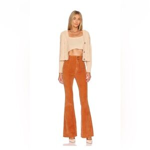 Stylish Free People flare in cognac
